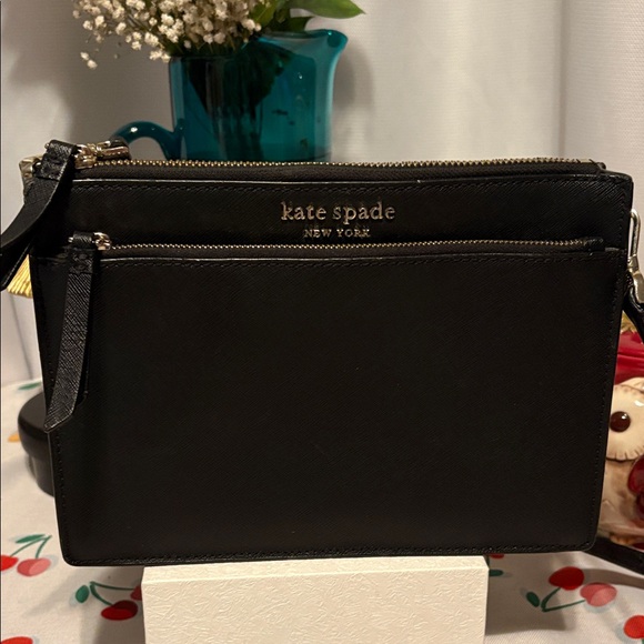 Kate Spade Cameron Double Zip Black Crossbody Bag - Picture 1 of 10